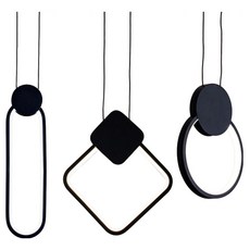 Honey Comb 北歐風網紅LED餐廳吊燈 簡約幾何造型 節能省電, 1入, 黑