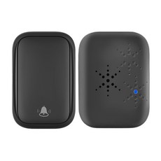 Couselect 免佈線遠距離無線門鈴 一拖一 呼叫器/電子門鈴 Q189 黑色, 1組