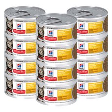 힐스사이언스다이어트 어덜트 고양이 유리너리 헤어볼 컨트롤 습식사료, 닭, 82g, 12개