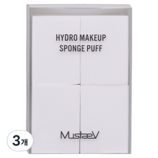 머스테브 하이드로 메이크업 스펀지 퍼프 4p, 화이트, 3개