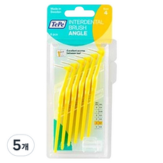 TePe 緹碧 L型牙間刷 角型牙間刷 0.7mm 黃色, 6入, 5個