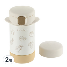 릿첼 2way 스테인리스 빨대컵, 아이보리, 2개, 160ml
