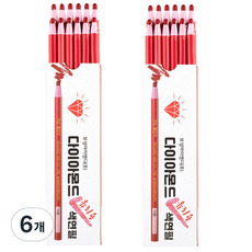 BosungInd 鑽石牌玻璃用色鉛筆 紅色 12入, 1色, 6個