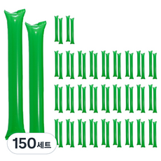 파티쇼 수입 응원용 막대풍선 2p, 그린, 150세트