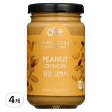 오트리 고메 넛버터 땅콩 크런치, 230g, 4개