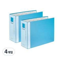 ECO Chungwoon Eco管式活頁夾組 2孔 A4 4*7cm, 天空, 4入