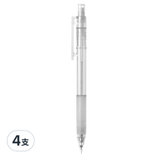 MUJI 無印良品 透明管自動筆, 0.5mm, 4支