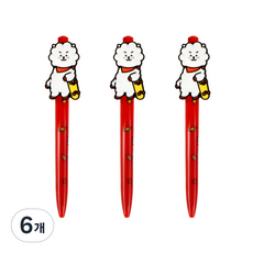 라인프렌즈 BT21 피규어젤펜 0.5mm, 알제이, 6개