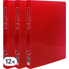 현풍 투명 프론티어 프리미엄 A4 D링 바인더 2cm 3공, 적색, 12개