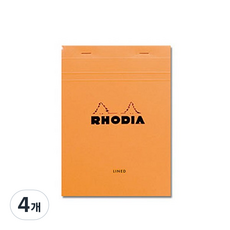 RHODIA 記事本 no.14 橫線, 橘色, 4個, 80張