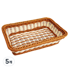 That's That 藤編長方形展示托盤, 駝米色, 5個