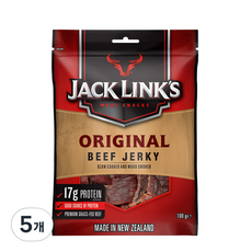 잭링크스 비프 져키 오리지널 육포, 100g, 5개