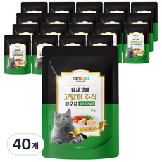 탐사 고양이 고메 주식 파우치, 참치+게살, 85g, 40개 참치+게살, 85g, 40개