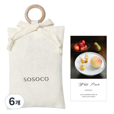 Sosoco 室內織物香氛包, 6個, 30g, 白桃