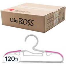 HAPPYHOME 幼兒用防滑衣架, 白色粉紅色, 120個