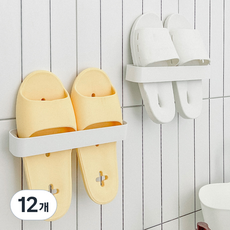 코멧 홈 접착식 슬리퍼 걸이 거치대, 12개