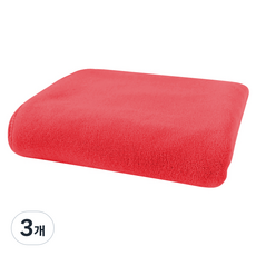 블럭마트 빠른흡수 심플단색 비치타월 140 x 70 cm, 레드, 3개