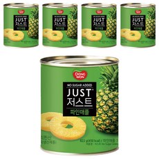 동원 JUST 저스트 노슈가 파인애플 통조림, 5개, 822g