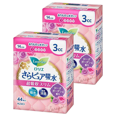 Laurier 蕾妮亞 超吸收輕薄去味衛生棉 3cc 玫瑰叢香, 14cm, 44片, 2包