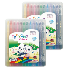 MONA 蒙納 旋轉蠟筆, 12色, 2盒