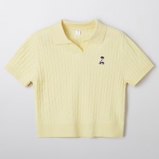 SPAO 兒童款 Coody 絞花半開襟短袖針織衫