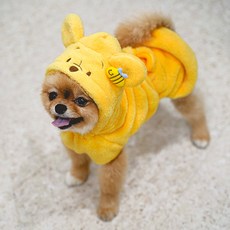 돌로라이프 푸우 반려동물 샤워가운, 옐로우, 1개