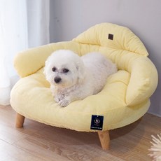 DING DONG PET 寵物底座沙發靠墊坐墊, 1個, 奶油黃