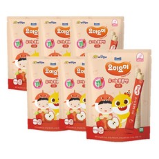 요미요미 유기농 롱롱뻥 사과, 사과맛, 24g, 6개