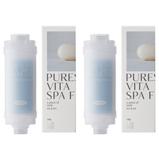 퓨어썸 비밀 스파 샤워기 필터 159g, 2개, 비누 한 조각