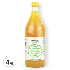 발베로 유기농 애플 사이다 비네거, 1L, 4개