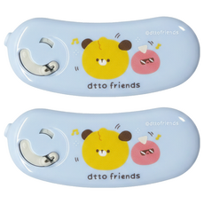 PLUS 普樂士 dtto friends 魔豆 豆豆貼 雙面膠帶 54-754 6mm x 10m, 2個, 狗狗與腸太郎