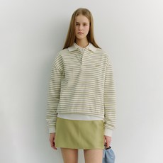 던스트 여성용 UNISEX STRIPED LOGO COLLARED T SHIRT UDTS6A120