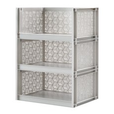 코멧 국내생산 적층형 3단 공간박스, 그레이, 1개