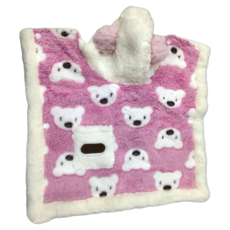 寵物披風保暖 舒適親膚柔軟 方便穿脫, S, 粉色熊熊, 1個