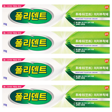 폴리덴트 후레쉬 민트 의치 부착재, 1개입, 4개