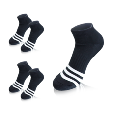 COMPRO 男款厚實運動短筒氣墊機能性Coolmax襪子 5雙組, (BW)黑色-白色