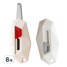 봄아리 언박싱 미니 자석 택배칼 2종, 크림 + 화이트, 8개