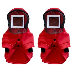 Sassy Dog 管理員 單層刷毛寵物衣服 紅色, 14號, 2件