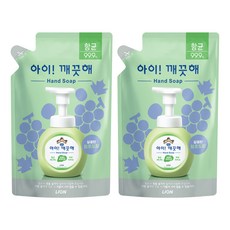 아이깨끗해 항균 폼 핸드솝 리필형 청포도, 450ml, 2개