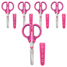 sun-star HappyStu:D 米妮快樂學童文具 安全剪刀, 粉色, 5支