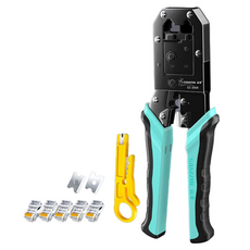 山澤 專業級8P6P雙用省力電話網路線水晶頭壓接剝剪線鉗工具組, 1組