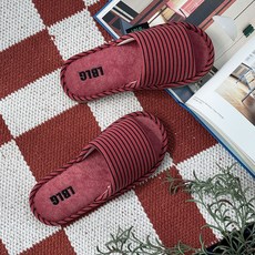 Labellaco Time條紋四季室內拖鞋, 磚紅色, 1個