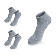 COMPRO 男款厚實運動短筒氣墊機能性Coolmax襪子 5雙組, (GG)灰色-灰色