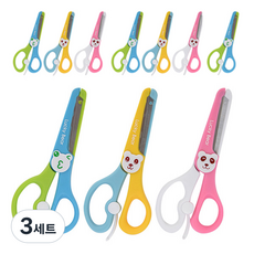 Bluemato 卡通安全剪刀 綠色 x 4入 + 粉紅色 x 3入 + 藍色 x 3入, 3套, 混合顏色