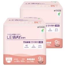 Mirae Well life Leeway安心纖薄內褲成人尿布, 9入, M, 2包