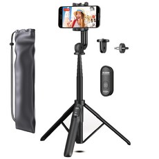 셀루미 155cm 롱레인지 무선 블루투스 올인원 삼각대 셀카봉, SEL-GT1550M, 블랙, 1세트