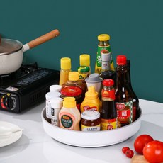 靈魂復甦防滑多功能旋轉托盤小, 白色 灰色, 1個