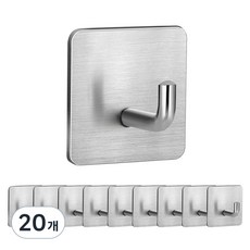 Hanbomnuri 不鏽鋼貼紙式多用途壁掛鉤, 灰色, 20個