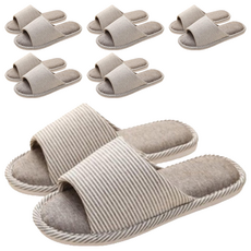 Alleophom 條紋室內拖鞋, 棕色, 6組