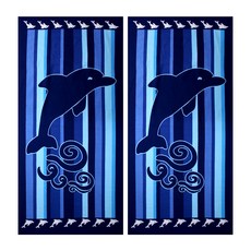 度假Best柔軟大型海灘巾, 跳舞鯨魚, 2個